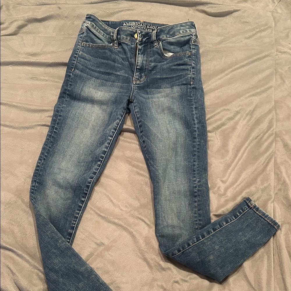 American Eagle Outfitters Women's Classic Blue Skinny Jeans super stretch